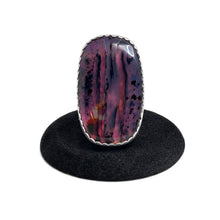 Pink Moss Agate Sterling Ring Size 12