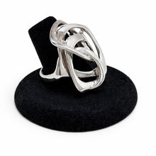 Sculptural Sterling Interlocking Ring Size 8