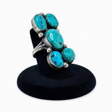 Navajo 1970s Turquoise Cluster Ring Size 6 1/4