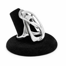Sculptural Sterling Interlocking Ring Size 8