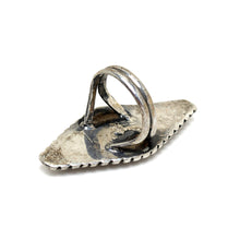 Large Three Stone Turquoise Sterling Ring Size 7 3/4