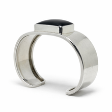 Taxco Sterling and Black Enamel Modernist Cuff