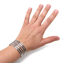 Banded Sterling TAHE Navajo Modernist Cuff Bracelet