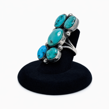 Navajo 1970s Turquoise Cluster Ring Size 6 1/4