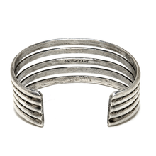 Banded Sterling TAHE Navajo Modernist Cuff Bracelet