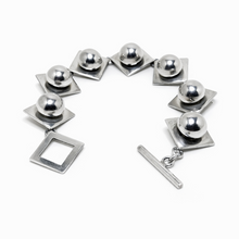 Modernist Geometric Taxco Sterling Toggle Bracelet