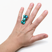 Navajo 1970s Turquoise Cluster Ring Size 6 1/4