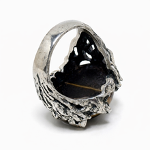 Brutalist Sterling Tigers Eye Ring Size 8