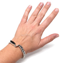 Brutalist Sterling Onyx Native Made Cuff Size 6 1/2