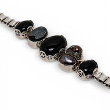 Sterling Onyx, Peacock Pearl, and Druzy Esoteric Energy Bracelet