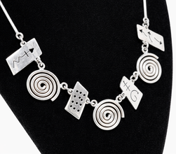 Vintage 90s Sterling Whimsical Modernist Necklace