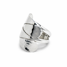 Hammered Sterling Wrap Ring Size 8 3/4