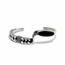 Brutalist Sterling Onyx Native Made Cuff Size 6 1/2