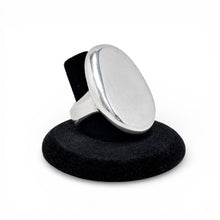 Sterling Hollow Modernist Oval Ring Size 8 3/4
