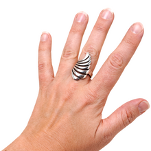 Sterling Silver Fan Cutout Ring Size 8 3/4