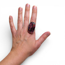 Pink Moss Agate Sterling Ring Size 12