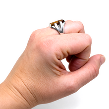 Mid Century Agate Ring Size 8 3/4