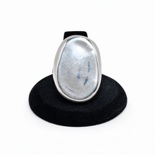 Sterling Hollow Modernist Oval Ring Size 8 3/4