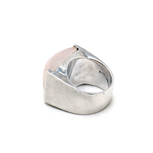 Chunky Rose Quartz Solid Sterling Ring 5.5