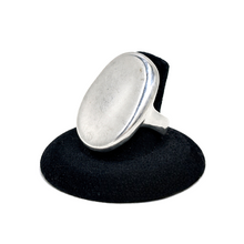 Sterling Hollow Modernist Oval Ring Size 8 3/4