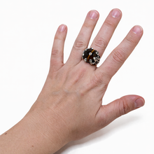 Brutalist Sterling Tigers Eye Ring Size 8