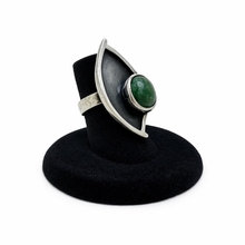 1960s Modernist Sterling Adventurine Ring Size 5 1/4