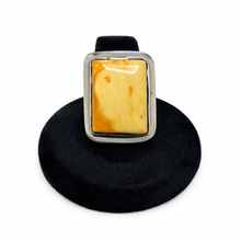 1970s Egg Yolk Amber Ring Size 7 3/4