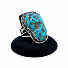 Huge Navajo Turquoise Signed Ring Size 8 1/4