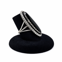 Navajo Sterling Marquise-Cut Onyx Ring Size 6 1/4