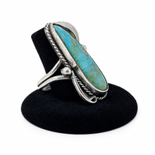 Vintage 1970s Turquoise Sterling Ring Size 12 1/4