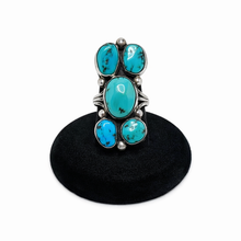 Navajo 1970s Turquoise Cluster Ring Size 6 1/4