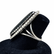 Navajo Sterling Marquise-Cut Onyx Ring Size 6 1/4