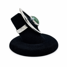 1960s Modernist Sterling Adventurine Ring Size 5 1/4