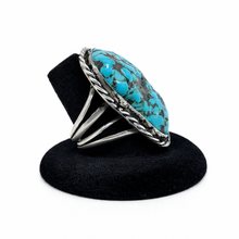 Huge Navajo Turquoise Signed Ring Size 8 1/4