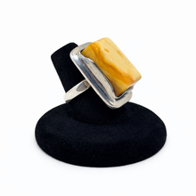 1970s Egg Yolk Amber Ring Size 7 3/4