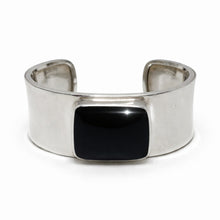 Taxco Sterling and Black Enamel Modernist Cuff