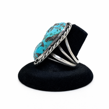 Huge Navajo Turquoise Signed Ring Size 8 1/4