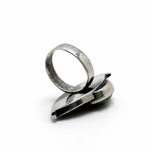 1960s Modernist Sterling Adventurine Ring Size 5 1/4