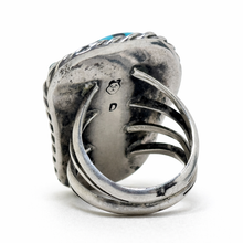 Huge Navajo Turquoise Signed Ring Size 8 1/4