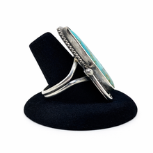 Vintage 1970s Turquoise Sterling Ring Size 12 1/4