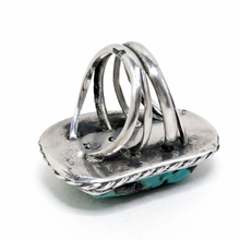 Huge Navajo Turquoise Signed Ring Size 8 1/4