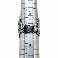 Sterling Brutalist Statement Ring with Amethyst Size 6 1/4