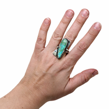 Vintage 1970s Turquoise Sterling Ring Size 12 1/4