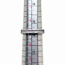 Sterling & 14k Gold Beaded Square Ring Size 4 3/4