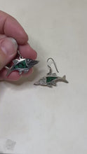 TAXCO Fish Earrings | Green Enamel Sterling Earrings | PISCES Mexican Silver Jewelry | Tropical Fish Jewelry | Vintage 1990s Jewelry