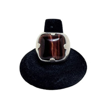 Red Tigers Eye Sterling Modernist Ring